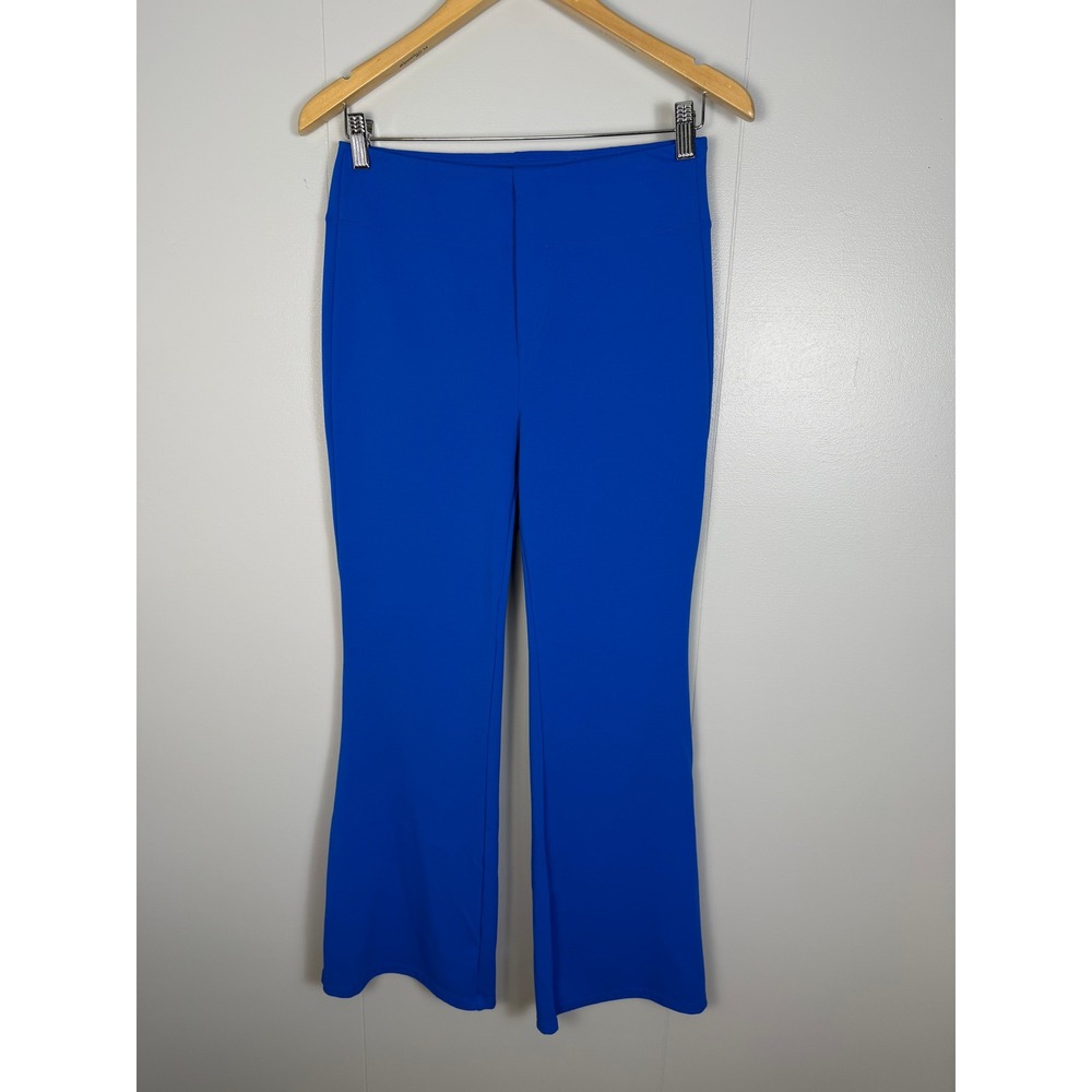 Halara Flare Office Pants Women Mpetite Eclectic Blue High Waist Stretch Trouser